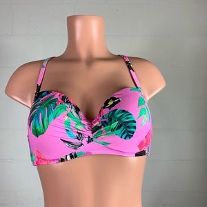 Shade shore floral bikini top size 34D NWT